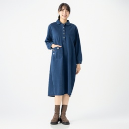 KidsAngel デニム素材のコクーンシルエットチュニック