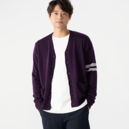 Lucca Uomo alla moda ハイゲージVネックカーディガン