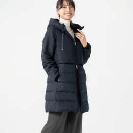 Beauty Fit 美シルエット身頃ダウンフーデッドコート