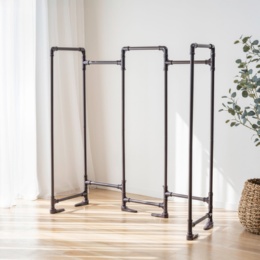 空納生活 折りたたみ式5連屏風ハンガーラック