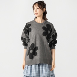 PERSONS フラワーグラフィックニット