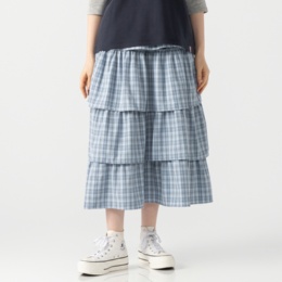 PERSONS フリルチェックスカート