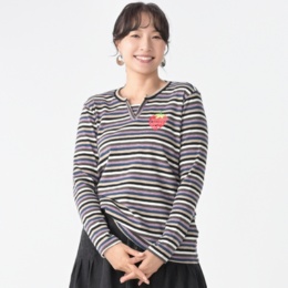 PERSONS マルチボーダースキッパーテレコトップス