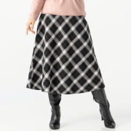 CARRIERE ツイードチェックAラインスカート