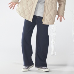 LUREM 裏起毛カーブワイドデニムパンツ