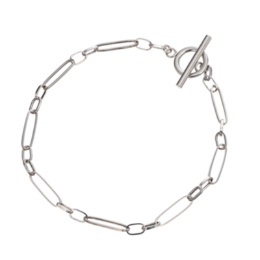 純プラチナ Tバーペーパークリップデザイン ブレスレット