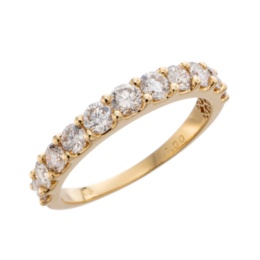 18KYG ダイヤモンドハーフエタニティーリング 計1.0ctUP