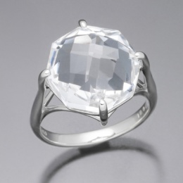 スタックカラーズPT950八角水晶 リング10.0ctUP