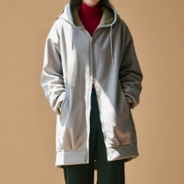 Provador 両面起毛 裏ボアロングパーカー