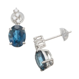 オストロロンドンブルートパーズPTイヤリング/ピアス計4ctUP