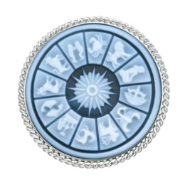 ストーンカメオ SV ペンダントヘッド/ブローチ[12星座]