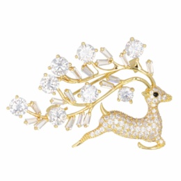 JinkaNezu CZ キラキラ レインディア ブローチ