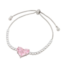 JinkaNezu CZ ピンクハートライン ブレスレット