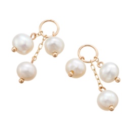 10K 3ピース淡水パール ピアリングチャーム