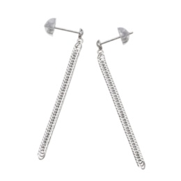 純PT/PT900 トリプル喜平Vカットチェーン イヤリング/ピアス