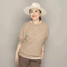 Anne Coquine ウールミックスキラキラニットプルオーバー