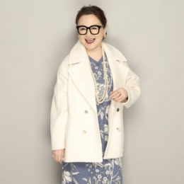 Anne Coquine ウールミックスPコート