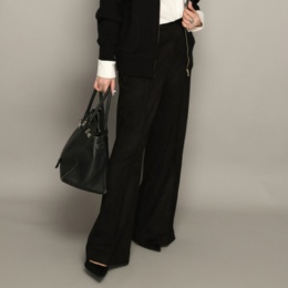 Anne Coquine ストレッチフェイクスウェードワイドパンツ