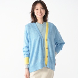 スクープクラブ 配色がアクセント 上品カジュアルカーディガン