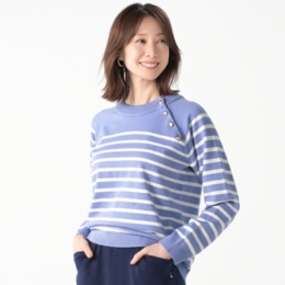 エニワイズ 華やかボタンアクセントマリンニットネット限定