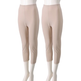 ThreeHeart 綿混7分丈ボトム 同色2枚組