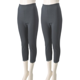 ThreeHeart 綿混7分丈ボトム 同色2枚組