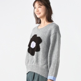 PERSONS ヴィンテージライクフラワーニット