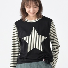 PERSONS ボーダーテレコスターTシャツ