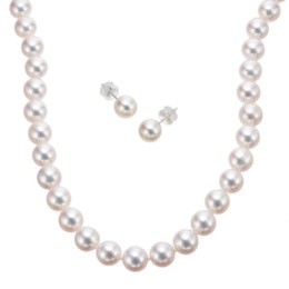 アコヤ真珠 ネックレス&イヤリング/ピアス 8.5mm