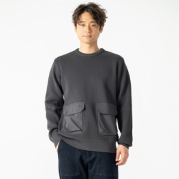 Lucca Uomo alla moda 片畦編みニットプルオーバー