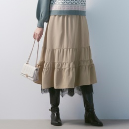 anatelier 裾レースティアードスカート