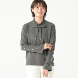 &LOVE レディな甘さ引き立つニットプルオーバー