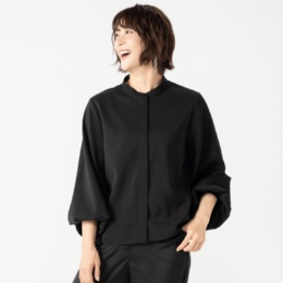 MASAGO ツイル素材ボリューム袖ブラウス