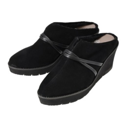 ビューフォート 裏ボア厚底レザーミュール