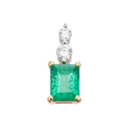  PT/18KYGコロンビア産エメラルドペンダントヘッド0.7ctUP