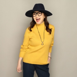 Anne Coquine ウールミックスラメニットリブプルオーバー