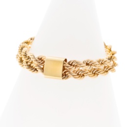  マエストロ 18KYG ホローロープビスマルクチェーンリング