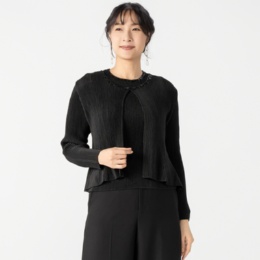 SPECCHIOシャトルプリーツフリーサイズビジュー刺繍ジャケット
