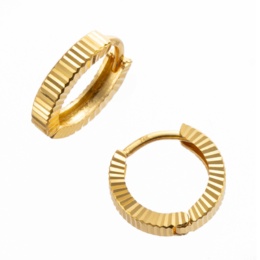 純金 グルーヴフープ ピアス