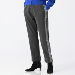 PCD サイドトライアングルジャカード柄のストレートパンツ