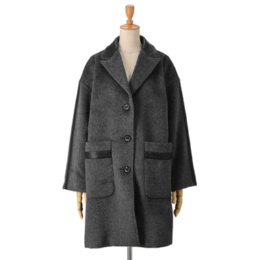  PCD フェイクレザーアクセントのマスキュリンコート