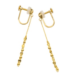  マエストロ 純金/18K リーフペタルチェーン イヤリング/ピアス