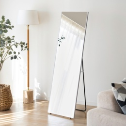 軽くて割れないスタンドミラ-45×150cm専用クロス付