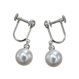 PT アコヤ真珠 スイングイヤリング/ピアス 8.0mm ロゼ