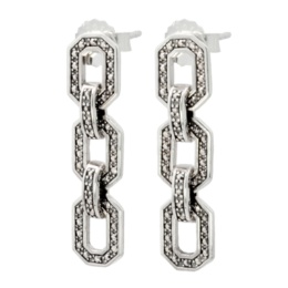 ラフィネ シルバー925 アールデコチェーンピアス