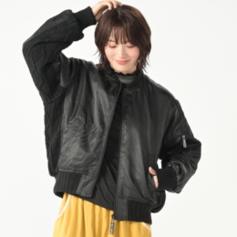 MAHARA MODERN チロリアン柄使い異素材MIXブルゾン