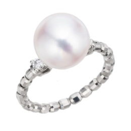 PT アコヤ真珠&ダイヤ ストレッチリング 9.0mm