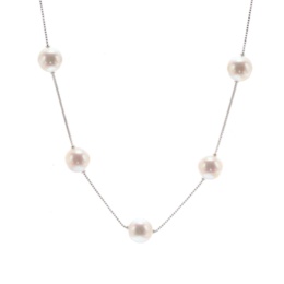  PT アコヤ真珠 ステーションネックレス ロゼ