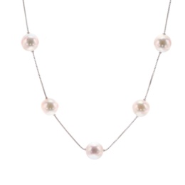 PT アコヤ真珠 ステーションネックレス 9.0mm ロゼ