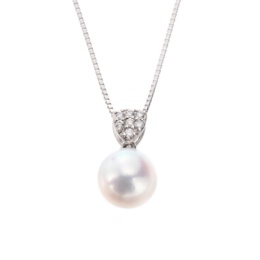 PT アコヤ真珠&ダイヤペンダント 8.0mm ロゼ